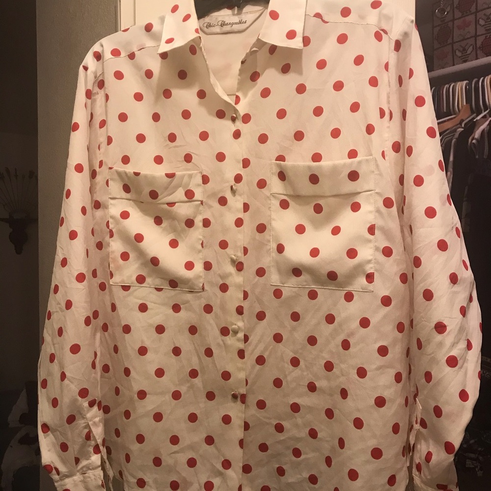 Long sleeve polka dot shirt